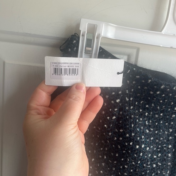 NEW Nina Ricci Black Flared Skirt Tweed Career Wear Party Cocktail Mini Skirt XS - Picture 7 of 10